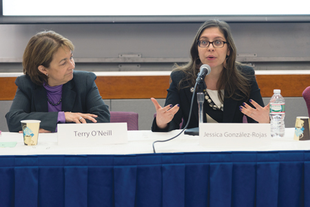 Terry O’Neill of NOW and Jessica González-Rojas of the National Latina Institute for Reproductive Health discuss women’s rights and religious liberty.