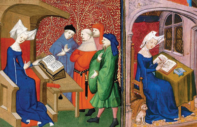 From compendium of Christine de Pizan’s works, 1413. British Library, Public Domain.