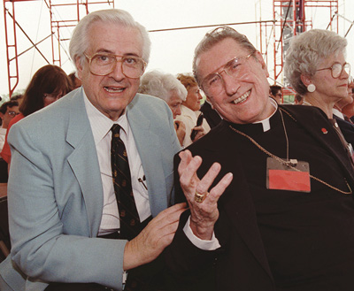 Rep. Henry Hyde and New York Cardinal John O’Connor are pictured at an antiabortion rally near the White House in 1990.