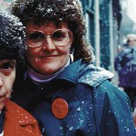 Barbara Ferraro (left) and Patricia Hussey, pictured in Charleston, WV, near Covenant House in 1988. PHOTO: JERRY GAY, 1988, COURTESY OF THE AUTHORS.